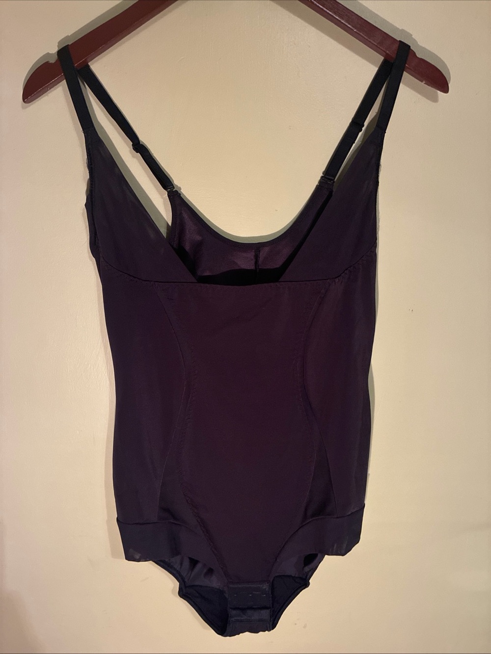 Maidenform black form Shaping Bodysuit Sz XL sheer adj strap